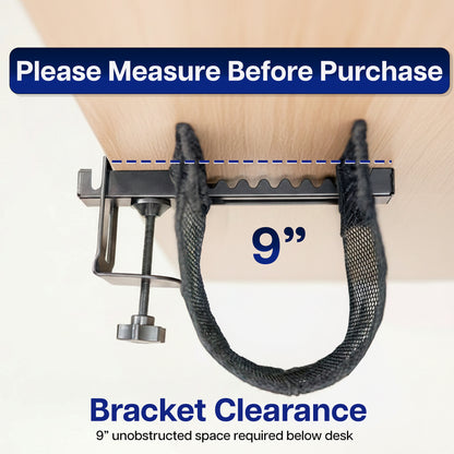Bracket clearance image with note to please measure before purchasing
