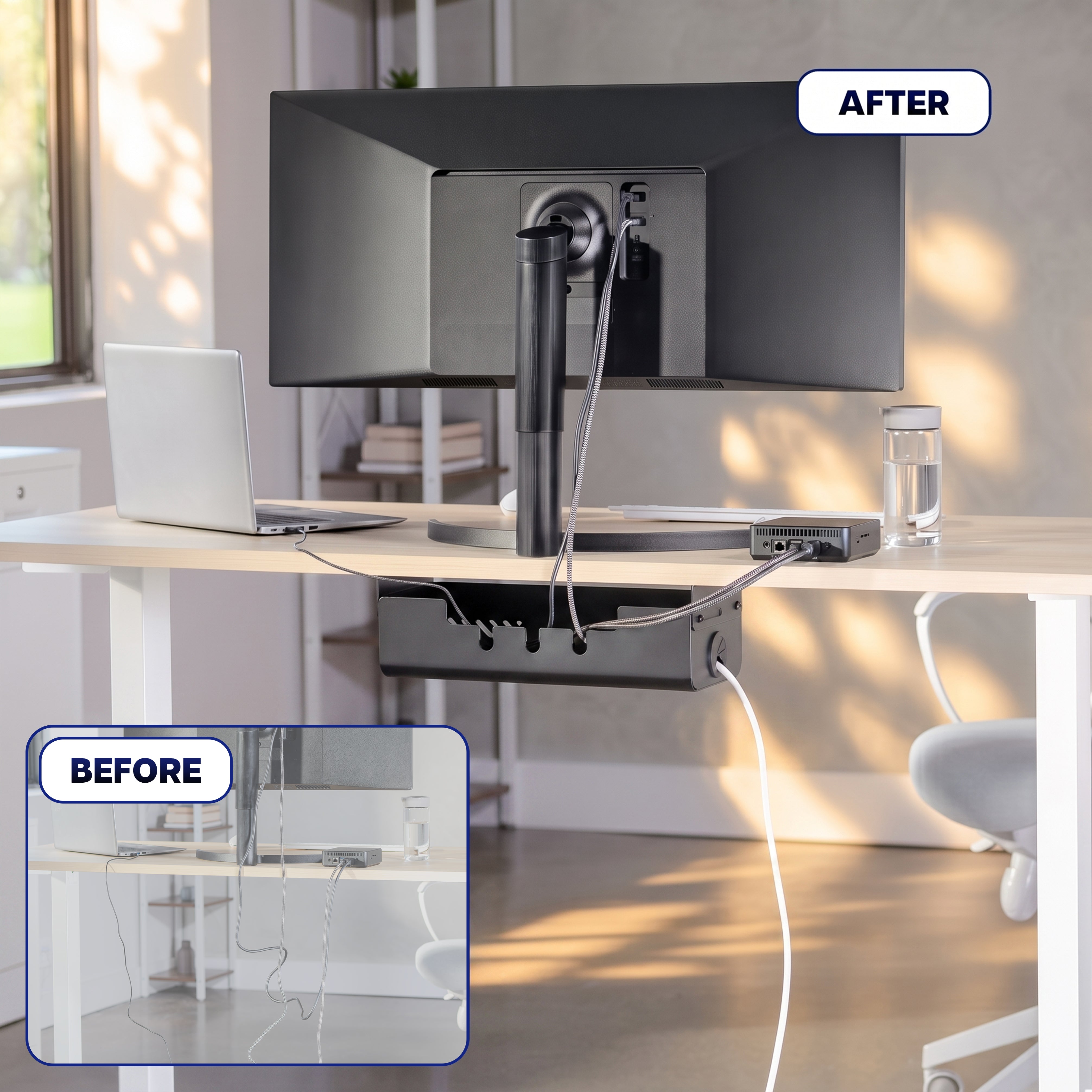Flip Open Under Desk Cable Management Box