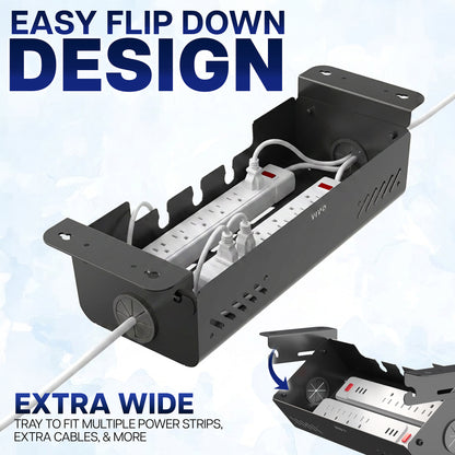 Flip Open Under Desk Cable Management Box
