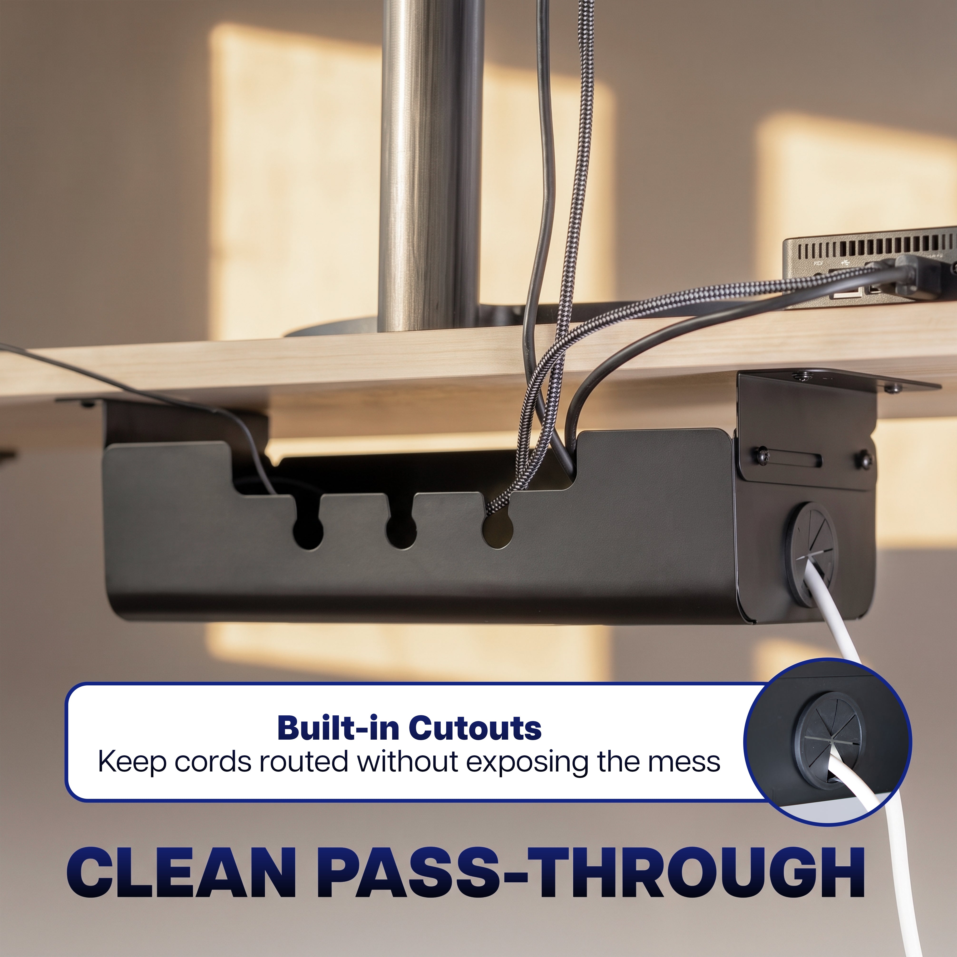Flip Open Under Desk Cable Management Box