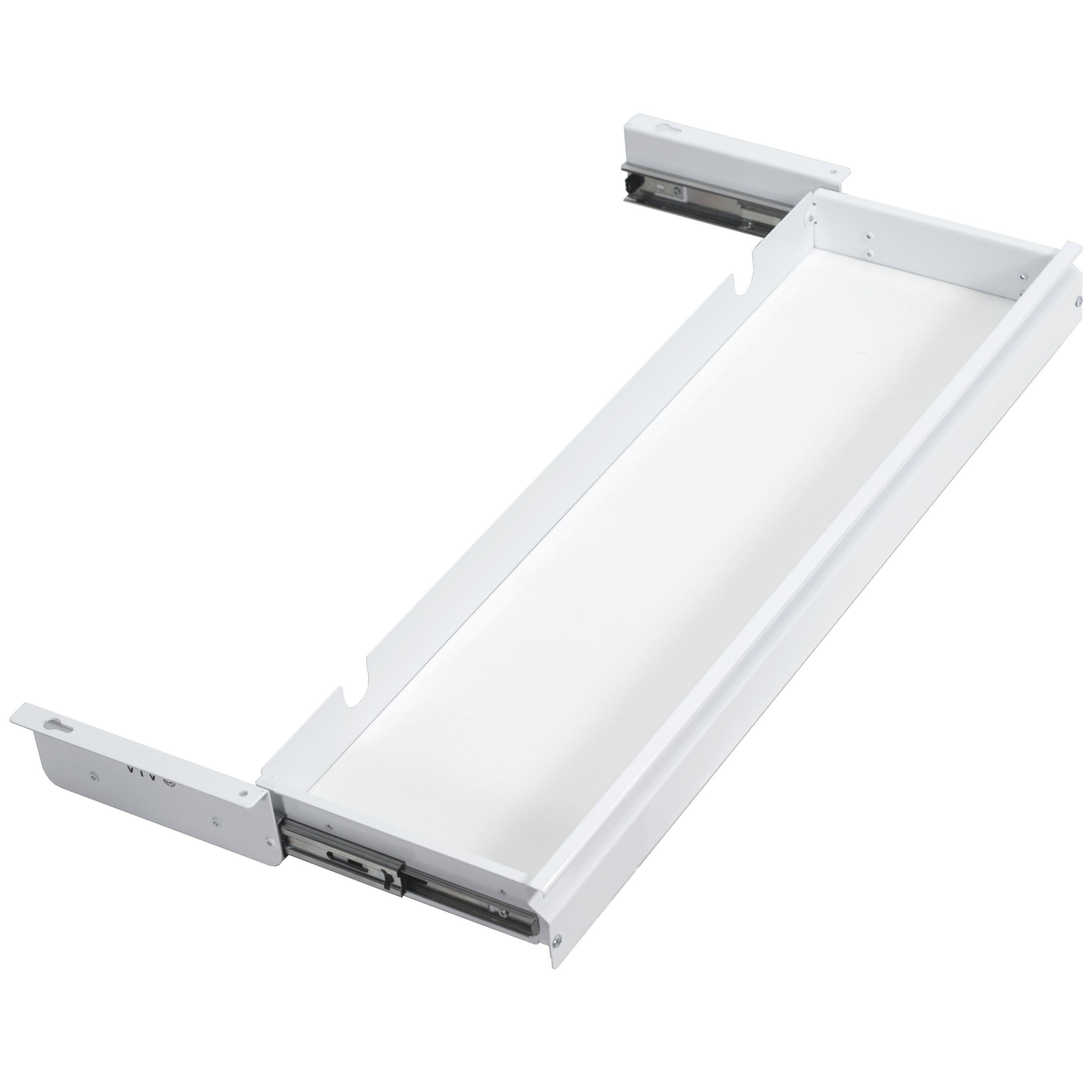 Extra-long under-desk slim tray drawer.