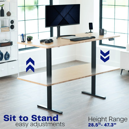 Motorized standing desk frame for raising your table top to a sitting or standing position.