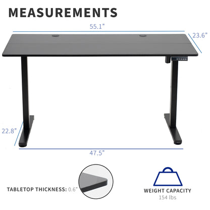 55" x 24" Electric Sit Stand Desk, Height Adjustable Workstation