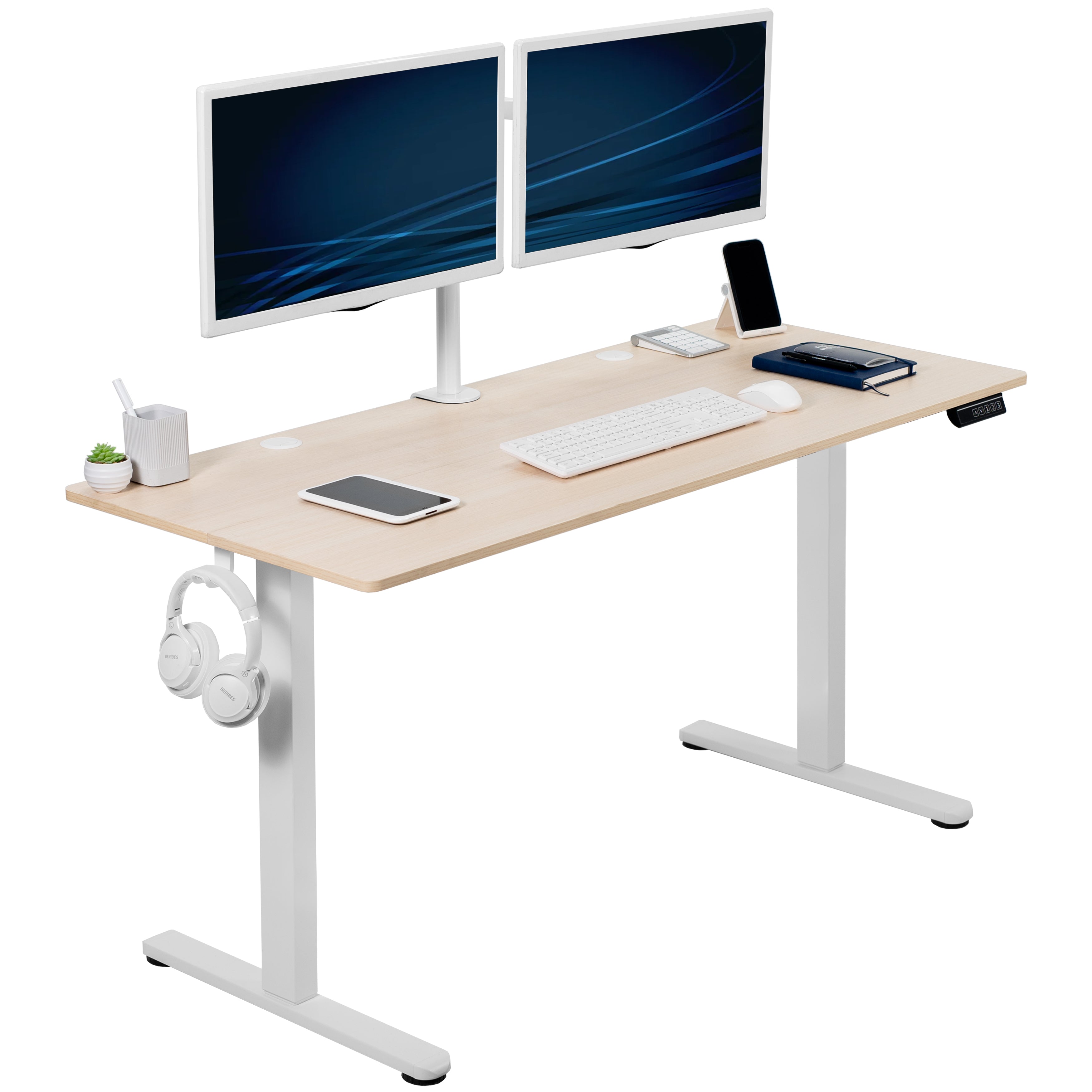 55" x 24" Electric Sit Stand Desk, Height Adjustable Workstation