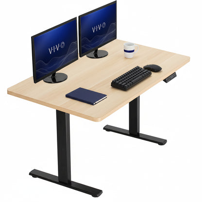 Sturdy ergonomic sit or stand active desk workstation with adjustable height using smart control panel.