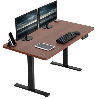 Sturdy ergonomic sit or stand active desk workstation with adjustable height using smart control panel.