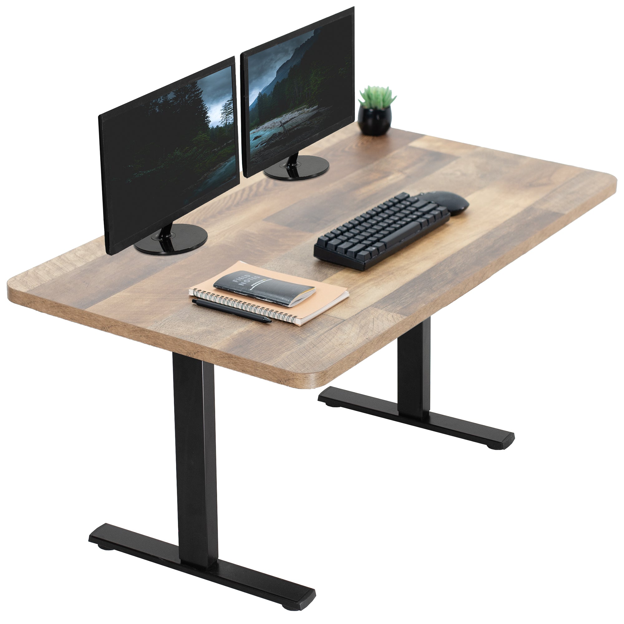 Sturdy ergonomic sit or stand active desk workstation with adjustable height using smart control panel.