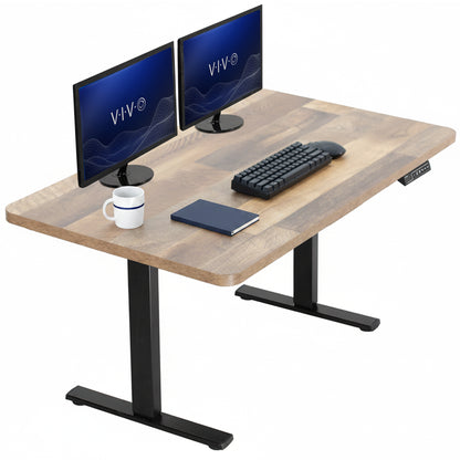 Sturdy ergonomic sit or stand active desk workstation with adjustable height using smart control panel.
