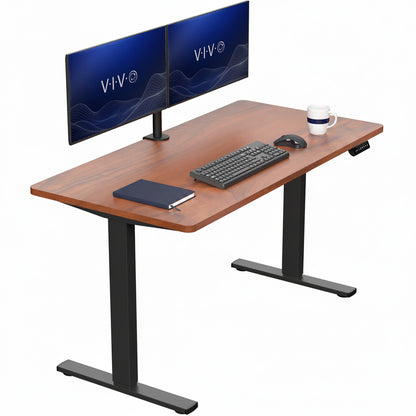 Sturdy ergonomic sit or stand active desk workstation with adjustable height using smart control panel.