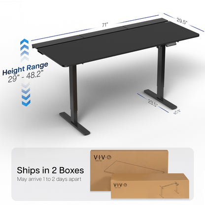 Height Adjustable Desk with Built-In Concealed Cable Trays, Complete Active Standing Workstation