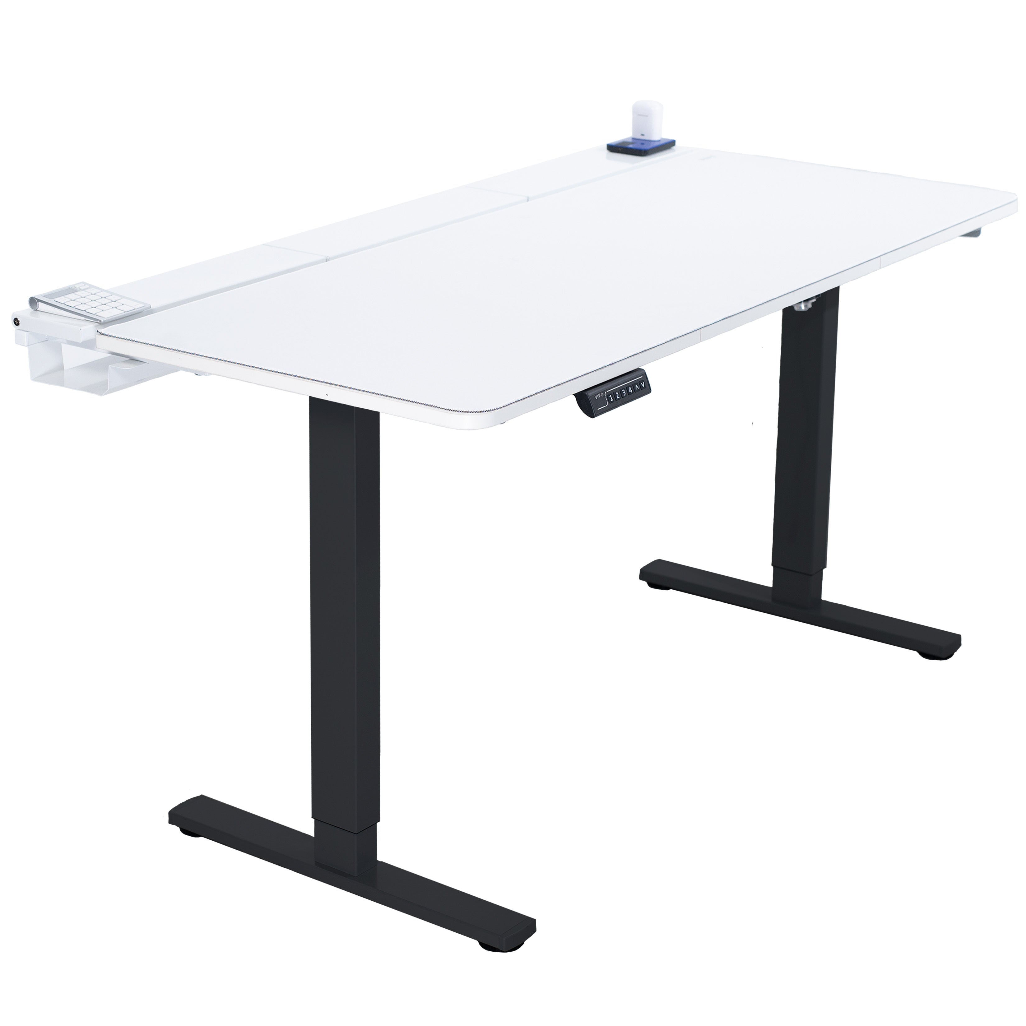 Height Adjustable Desk with Built-In Concealed Cable Trays, Complete Active Standing Workstation