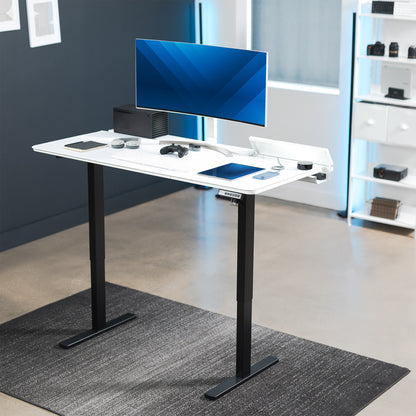 Height Adjustable Desk with Built-In Concealed Cable Trays, Complete Active Standing Workstation