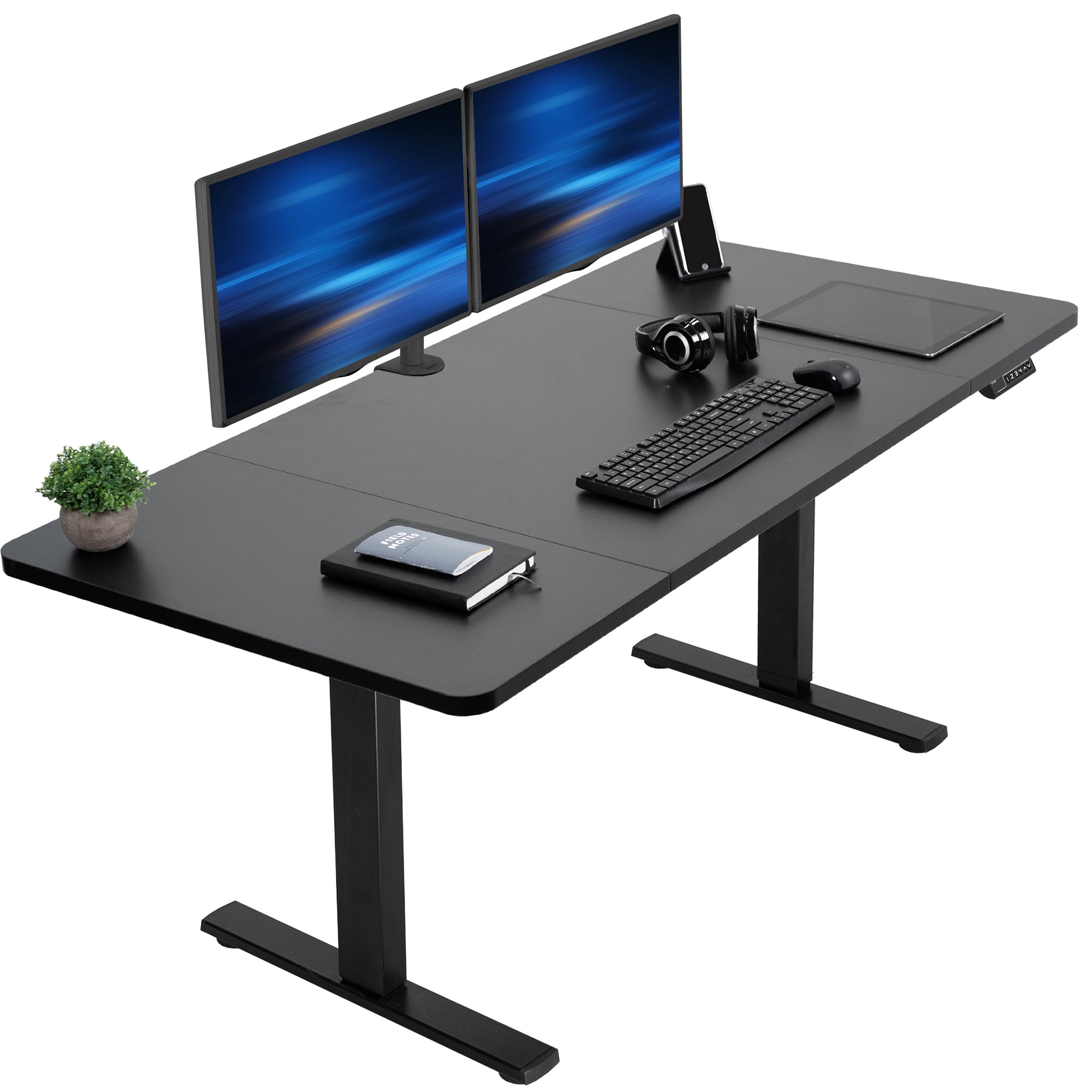 Single Motor Electric Desk with Push Button Memory Controller