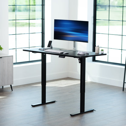 Single Motor Electric Desk with Push Button Memory Controller