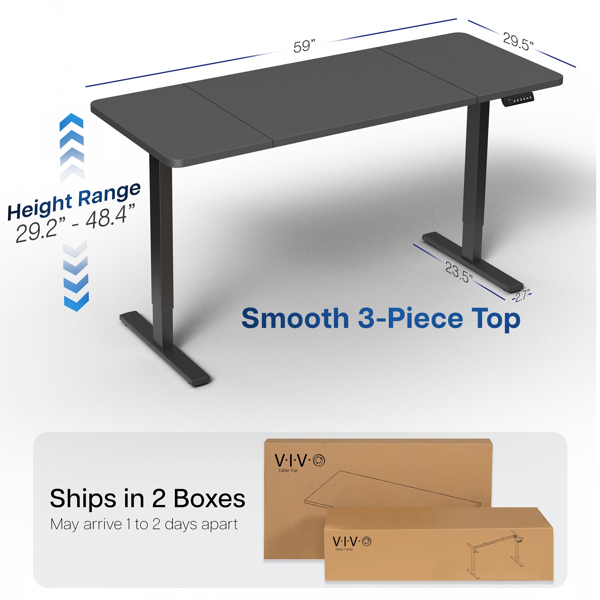 Single Motor Electric Desk with Height Adjustment