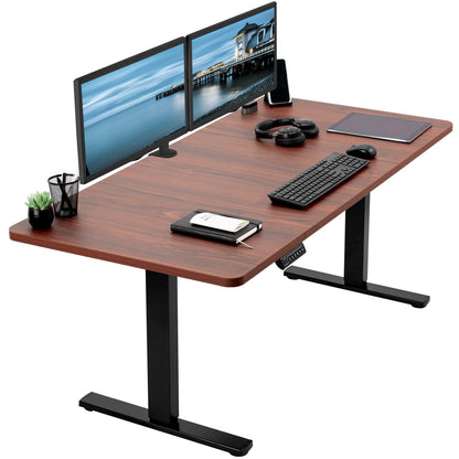 Sturdy ergonomic sit or stand active desk workstation with adjustable height using smart control panel.