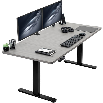 Single Motor Electric Desk with Push Button Memory Controller