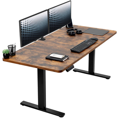 Single Motor Electric Desk with Push Button Memory Controller