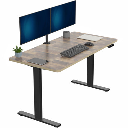Sturdy ergonomic sit or stand active desk workstation with adjustable height using smart control panel.