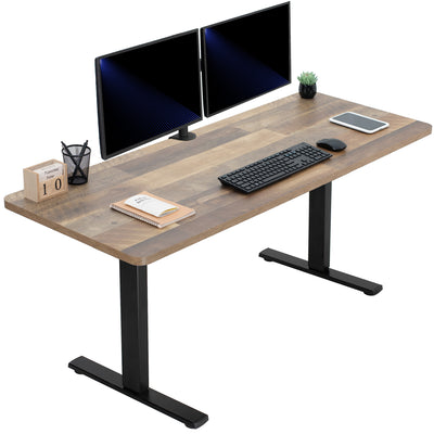 Sturdy ergonomic sit or stand active desk workstation with adjustable height using smart control panel.