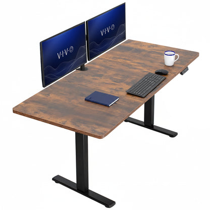 Large sturdy sit or stand modern desk with electric height adjustment options.