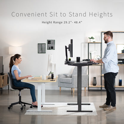 Extra large sturdy sit or stand active workstation with adjustable height using smart control panel.