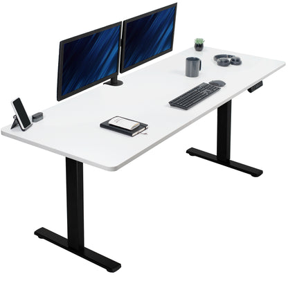 Extra large sturdy sit or stand active workstation with adjustable height using smart control panel.