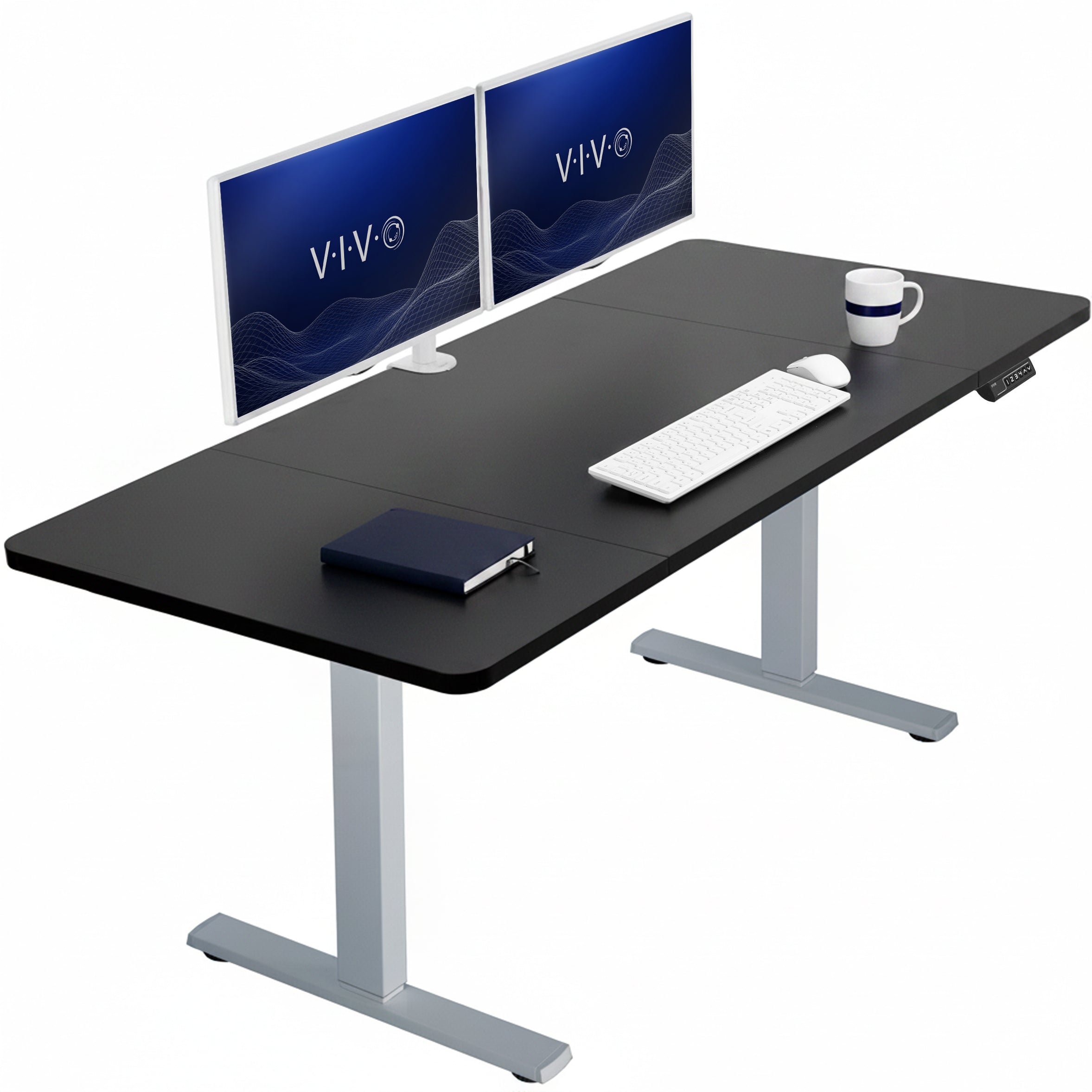 Single Motor Electric Desk with Push Button Memory Controller