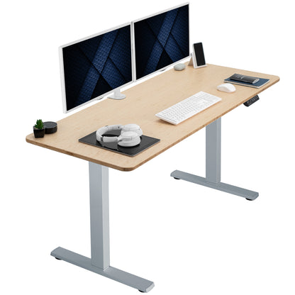 Sturdy ergonomic sit or stand active desk workstation with adjustable height using smart control panel.