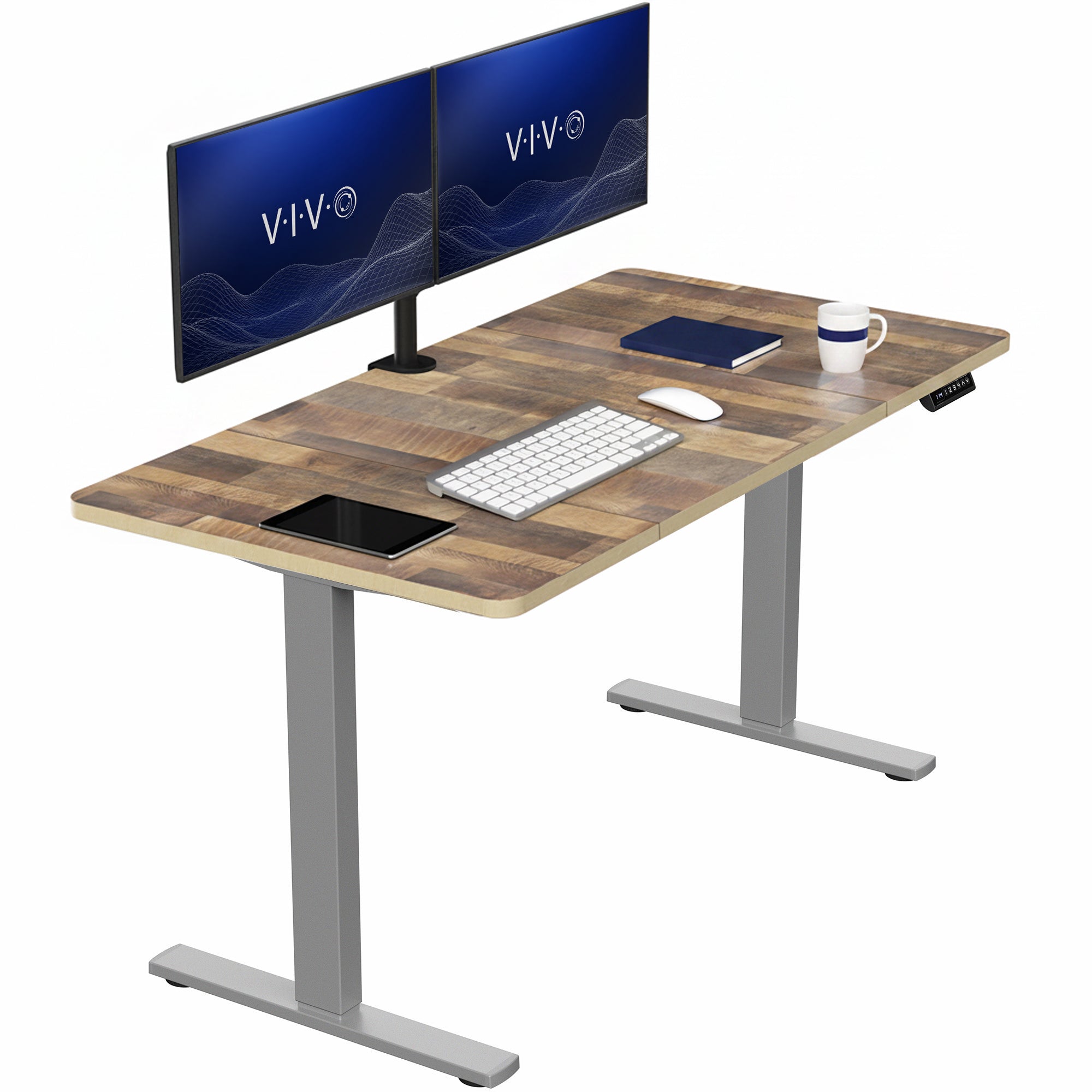 Single Motor Electric Desk with Push Button Memory Controller