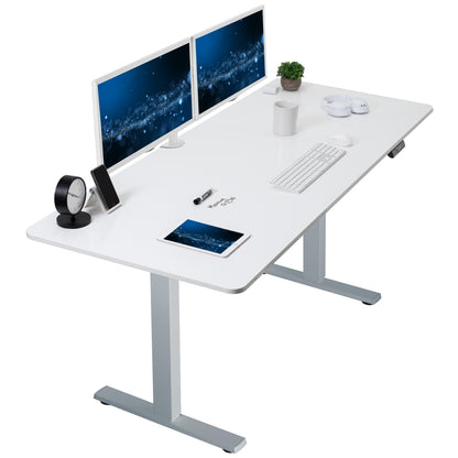 Large sturdy sit or stand dry erase desktop workstation with adjustable height using smart control panel.