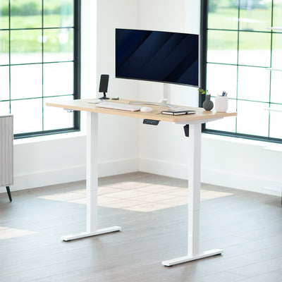 1B Solid Top Series - Single Motor Electric Desk with Push Button Memory Controller