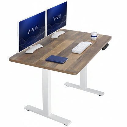Sturdy ergonomic sit or stand active desk workstation with adjustable height using smart control panel.