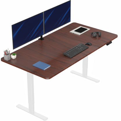 Large sturdy sit or stand modern desk with electric height adjustment options.