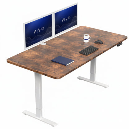 Large sturdy sit or stand modern desk with electric height adjustment options.