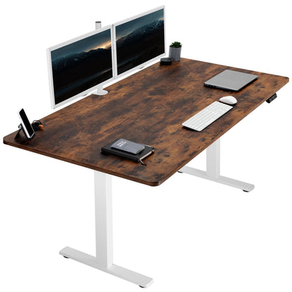 Large, rustic, sturdy sit or stand active workstation with adjustable height using smart control panel.