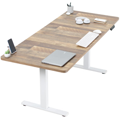 Large sturdy sit or stand dry erase desktop workstation with adjustable height using smart control panel.