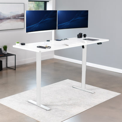 Extra large sturdy sit or stand active workstation with adjustable height using smart control panel.