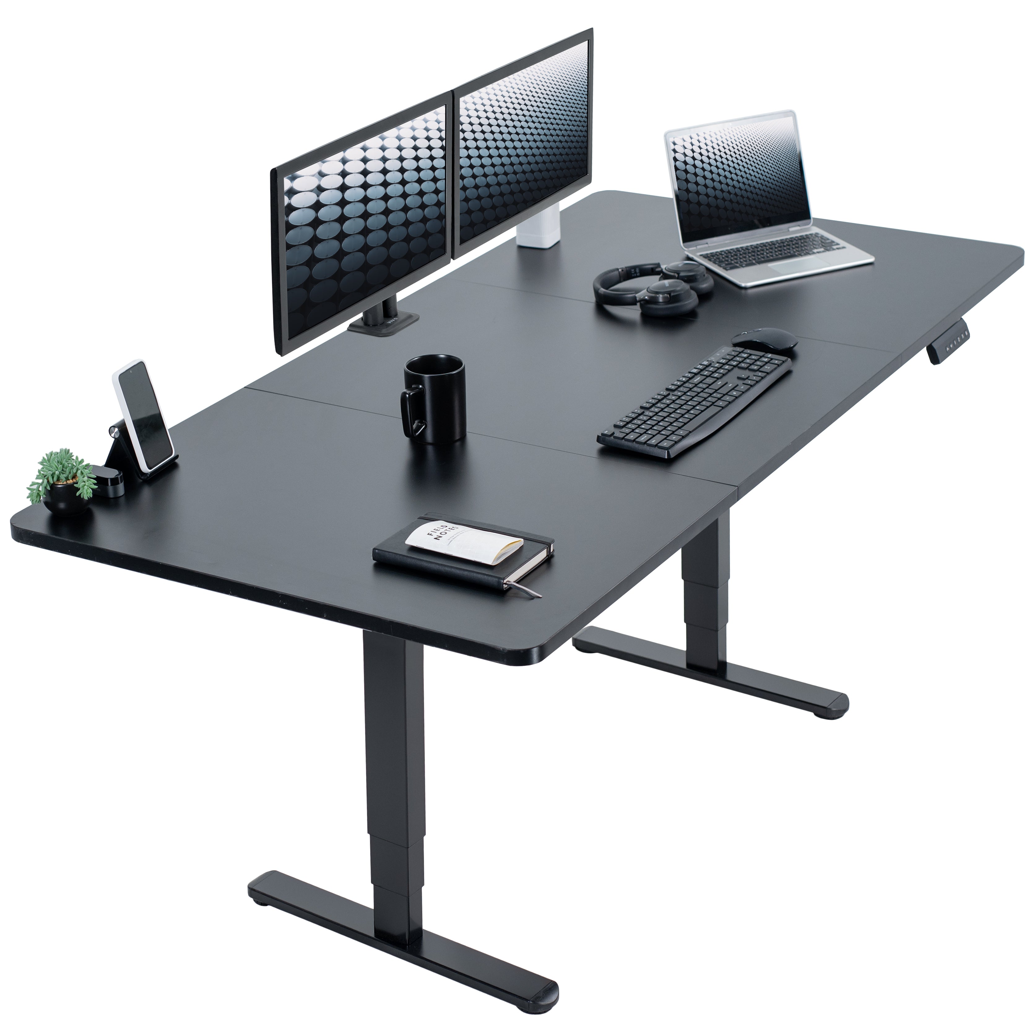 71" x 36" Electric Desk provides a convenient sit and stand workstation for the home or office.