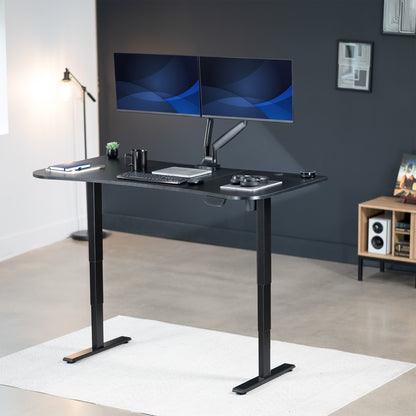 63” x 32” Electric Height Adjustable Stand Up Desk in Modern Office Space