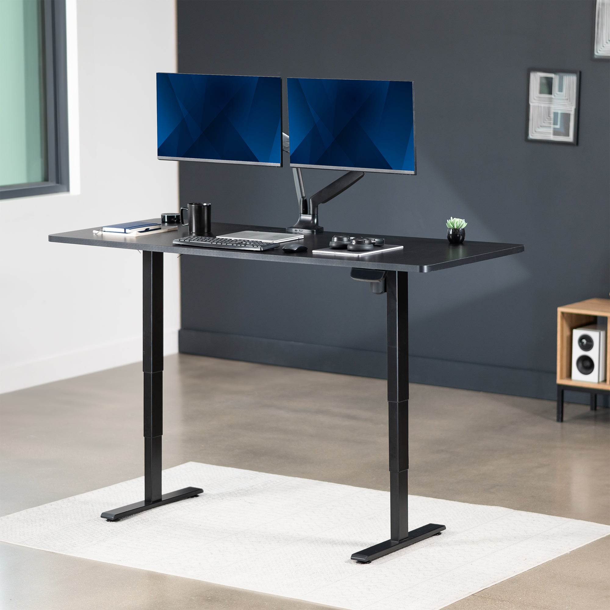 Electric 60” x 24” Stand Up Desk Workstation in Modern Office Space