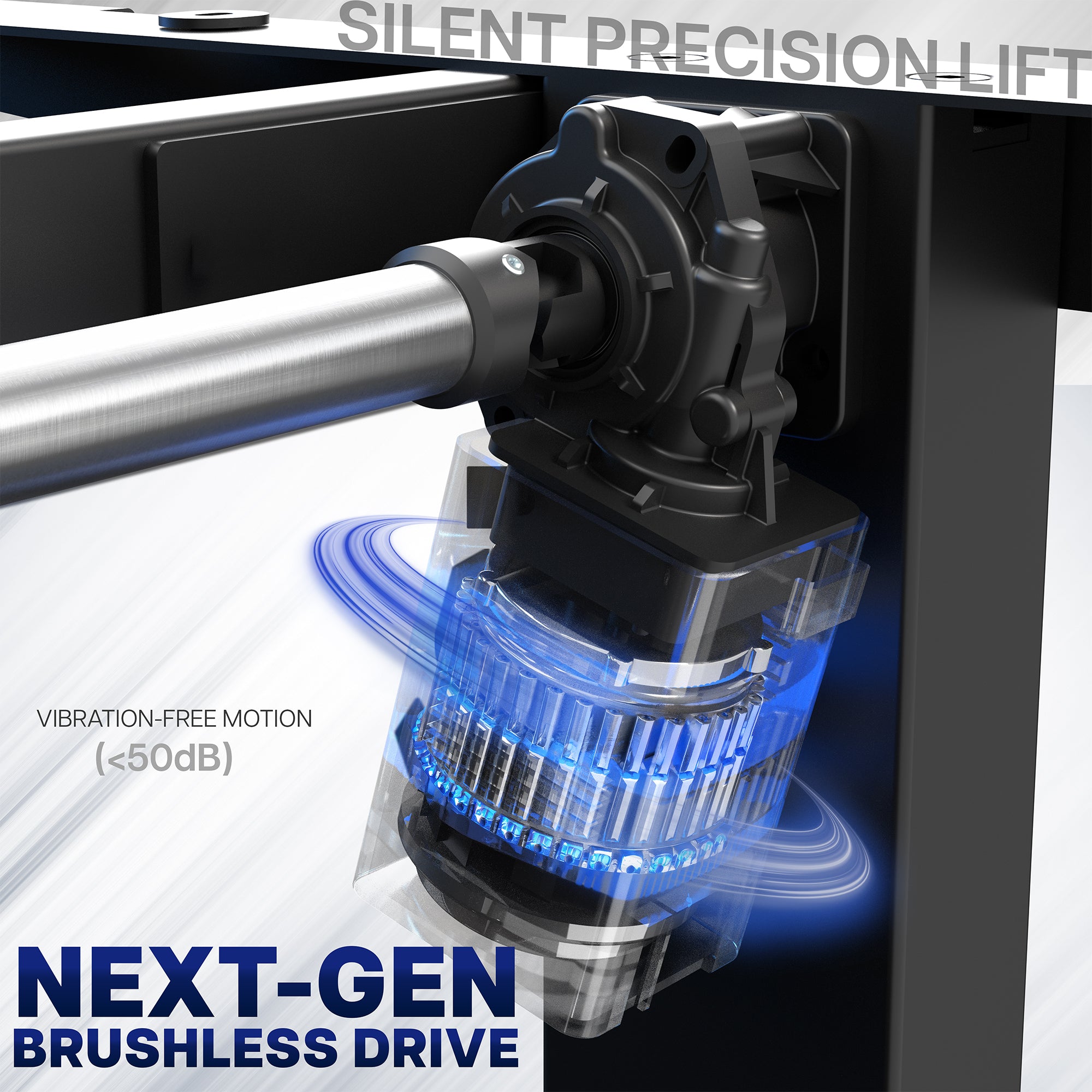 Heavy-duty electric height adjustable desktop workstation for active sit or stand efficient workspace.