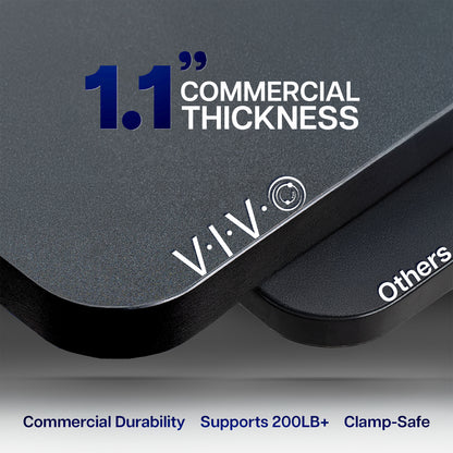 Heavy-duty electric height adjustable desktop workstation for active sit or stand efficient workspace.