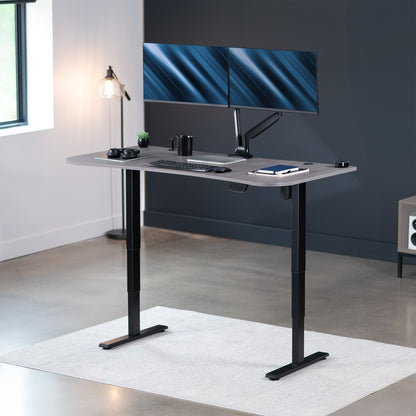 63” x 32” Electric Height Adjustable Stand Up Desk in Modern Office Space