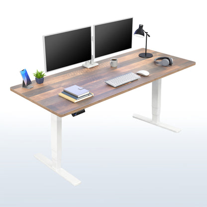 Heavy-duty electric height adjustable desktop workstation for active sit or stand efficient workspace.