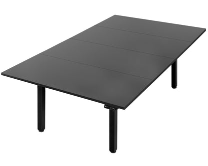 Dual Motor Electric 4-Leg Desk with Square Corner Top provides a spacious workstation for a conference room or project table and creates smooth height adjustment at the push of a button.