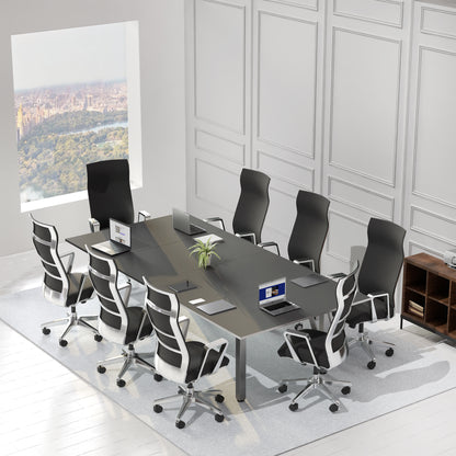 Dual Motor Electric 4-Leg Desk with Square Corner Top provides a spacious workstation for a conference room or project table and creates smooth height adjustment at the push of a button.