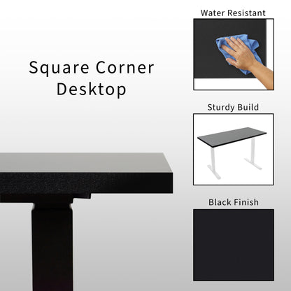 118" x 55" Dual Motor Electric 4-Leg Desk with Square Corner Top is an extra large height adjustable desk perfect for a conference room table or project workstation setup.