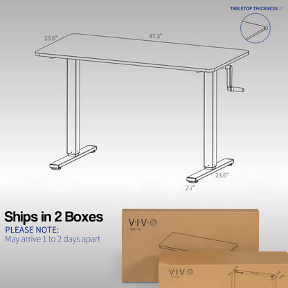 Please note that the desk ships in two boxes and may arrive on separate days.