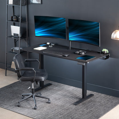 60" x 30" Dual Motor Electric Desk with Concealed Cable Table Top & Full-Size Pad